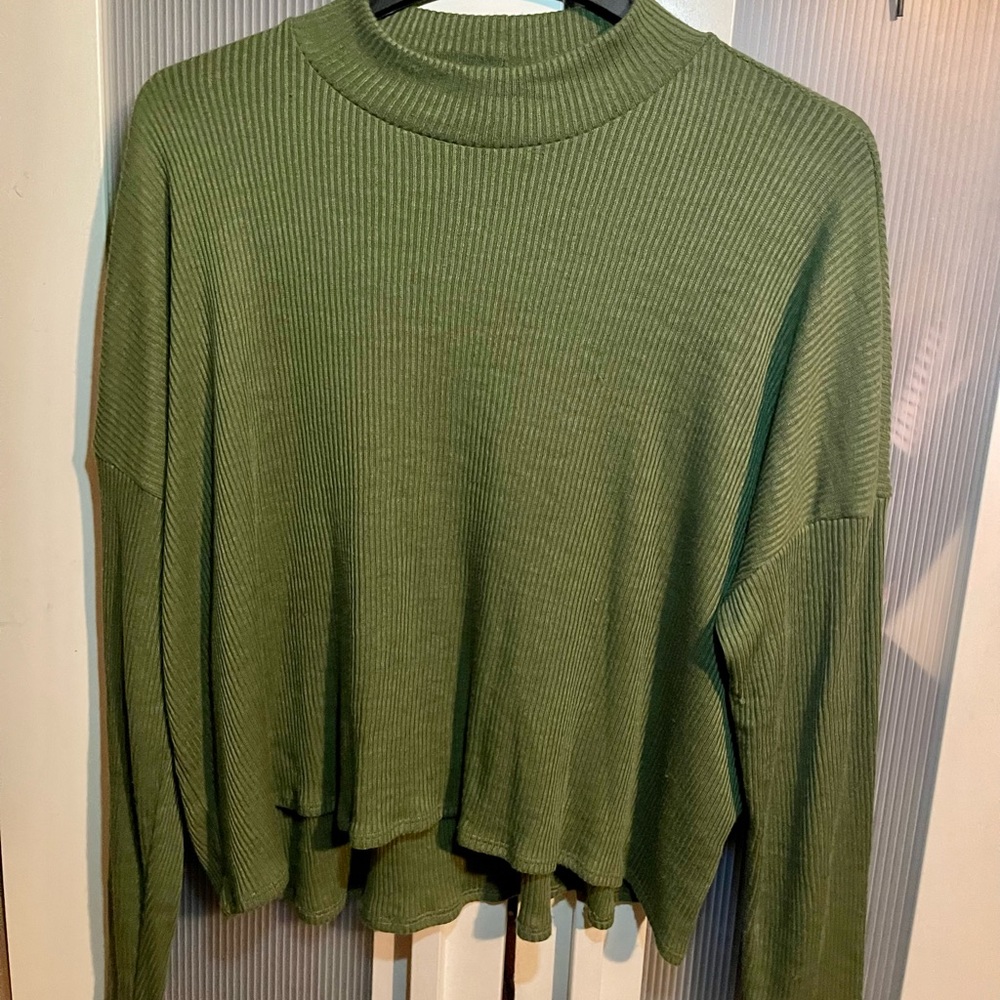 Divided Mock neck lightweight sweater